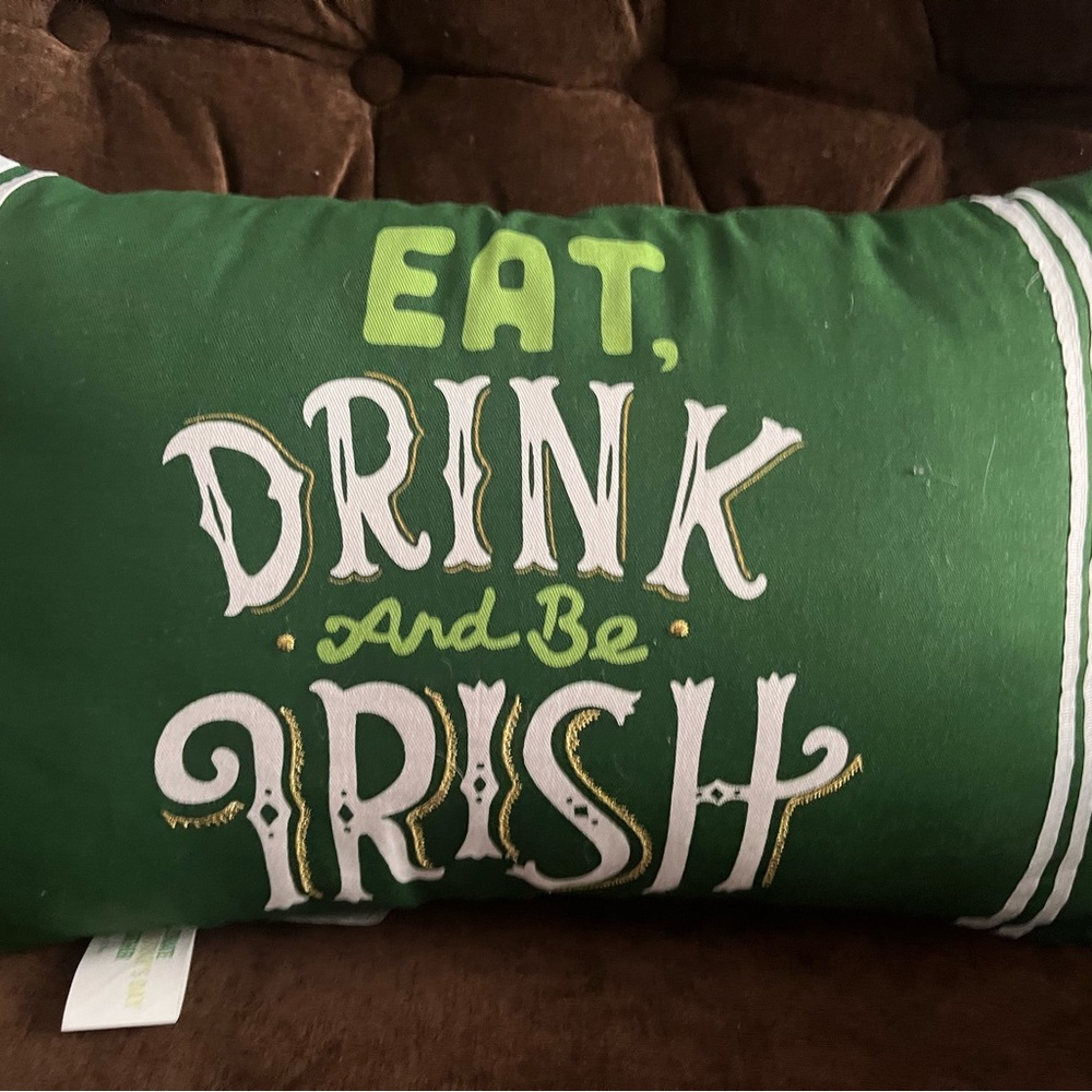 Throw pillow. Eat drink Irish!